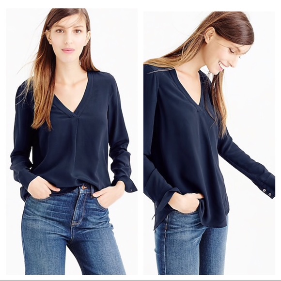 J. Crew Tops - 💕J. Crew Silk drapey V-neck blouse